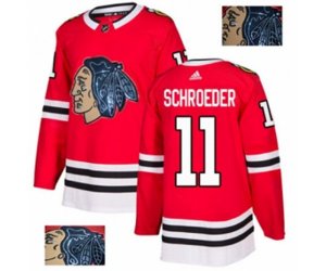 Chicago Blackhawks #11 Jordan Schroeder Authentic Red Fashion Gold NHL Jersey