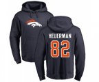 Denver Broncos #82 Jeff Heuerman Navy Blue Name & Number Logo Pullover Hoodie