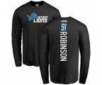 Detroit Lions #91 A'Shawn Robinson Black Backer Long Sleeve T-Shirt