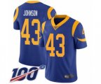 Los Angeles Rams #43 John Johnson Royal Blue Alternate Vapor Untouchable Limited Player 100th Season Football Jersey