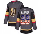 Vegas Golden Knights #28 William Carrier Authentic Gray USA Flag Fashion NHL Jersey