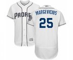 San Diego Padres Nick Margevicius White Home Flex Base Authentic Collection Baseball Player Jersey
