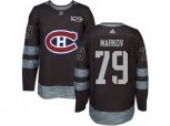 Montreal Canadiens #79 Andrei Markov Authentic Black 1917-2017 100th Anniversary NHL Jersey
