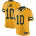 Green Bay Packers #10 Jordan Love Yellow Stitched NFL Limited Rush Jersey