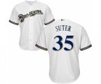 Milwaukee Brewers #35 Brent Suter Replica White Alternate Cool Base Baseball Jersey