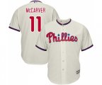 Philadelphia Phillies #11 Tim McCarver Replica Cream Alternate Cool Base Baseball Jersey