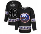 New York Islanders #46 Bode Wilde Authentic Black Team Logo Fashion NHL Jersey