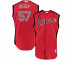 Cleveland Indians #57 Shane Bieber Authentic Red American League 2019 Baseball All-Star Jersey