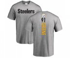 Pittsburgh Steelers #91 Kevin Greene Ash Backer T-Shirt