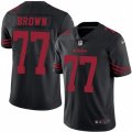 San Francisco 49ers #77 Trent Brown Limited Black Rush Vapor Untouchable NFL Jersey