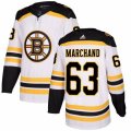 Boston Bruins #63 Brad Marchand Authentic White Away NHL Jersey