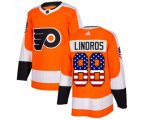 Adidas Philadelphia Flyers #88 Eric Lindros Authentic Orange USA Flag Fashion NHL Jersey