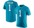 Carolina Panthers #1 Cam Newton Blue Rush Pride Name & Number T-Shirt