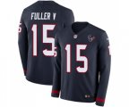 Houston Texans #15 Will Fuller V Limited Navy Blue Therma Long Sleeve Football Jersey
