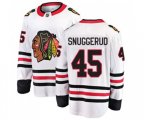 Chicago Blackhawks #45 Luc Snuggerud Fanatics Branded White Away Breakaway NHL Jersey