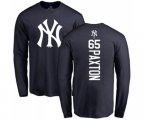New York Yankees #65 James Paxton Navy Blue Backer Long Sleeve T-Shirt