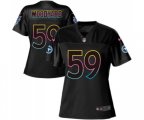 Women Tennessee Titans #59 Wesley Woodyard Game Black Fashion Football Jersey