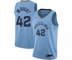 Memphis Grizzlies #42 Lorenzen Wright Authentic Blue Finished Basketball Jersey Statement Edition