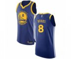 Golden State Warriors #8 Alec Burks Authentic Royal Blue Basketball Jersey - Icon Edition