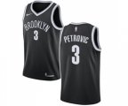 Brooklyn Nets #3 Drazen Petrovic Swingman Black Road NBA Jersey - Icon Edition