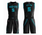 Charlotte Hornets #5 Nicolas Batum Authentic Black Basketball Suit Jersey - City Edition
