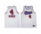 Sacramento Kings #4 Chris Webber Swingman White New Throwback Basketball Jersey