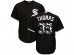 Chicago White Sox #35 Frank Thomas Authentic Black Team Logo Fashion Cool Base MLB Jersey