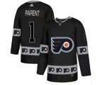 Adidas Philadelphia Flyers #1 Bernie Parent Authentic Black Team Logo Fashion NHL Jersey