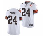 Cleveland Browns #24 Nick Chubb 2021 White 75th Anniversary Patch Vapor Untouchable Limited Stitched Football Jersey