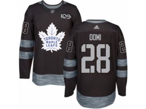 Toronto Maple Leafs #28 Tie Domi Authentic Black 1917-2017 100th Anniversary NHL Jersey