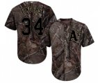 Oakland Athletics #34 Rollie Fingers Authentic Camo Realtree Collection Flex Base Baseball Jersey