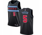 Chicago Bulls #5 John Paxson Authentic Black Basketball Jersey - City Edition