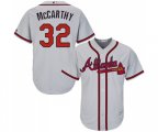 Atlanta Braves #32 Brandon McCarthy Replica Grey Road Cool Base Baseball Jersey