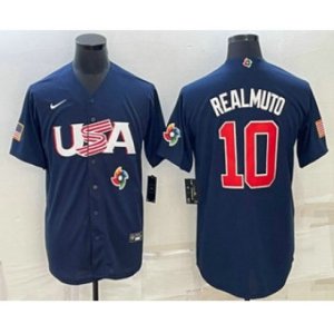 USA Baseball #10 JT Realmuto 2023 Navy World Baseball Classic Stitched Jerseys