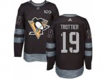 Pittsburgh Penguins #19 Bryan Trottier Black 1917-2017 100th Anniversary Stitched NHL Jersey