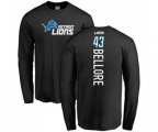 Detroit Lions #43 Nick Bellore Black Backer Long Sleeve T-Shirt