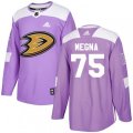 Anaheim Ducks #75 Jaycob Megna Authentic Purple Fights Cancer Practice NHL Jersey