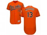 Baltimore Orioles #13 Manny Machado Orange Flexbase Authentic Collection MLB Jersey