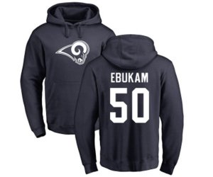 Los Angeles Rams #50 Samson Ebukam Navy Blue Name & Number Logo Pullover Hoodie
