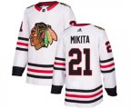 Chicago Blackhawks #21 Stan Mikita Authentic White Away NHL Jersey