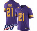 Minnesota Vikings #21 Mike Hughes Limited Purple Rush Vapor Untouchable 100th Season Football Jersey