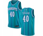Charlotte Hornets #40 Cody Zeller Authentic Aqua Hardwood Classics NBA Jersey