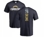 Los Angeles Chargers #76 Russell Okung Navy Blue Backer T-Shirt