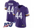 Minnesota Vikings #44 Chuck Foreman Purple Team Color Vapor Untouchable Limited Player 100th Season Football Jersey
