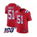 New England Patriots #51 JaWhaun Bentley Red Alternate Vapor Untouchable Limited Player 100th Season Football Jersey