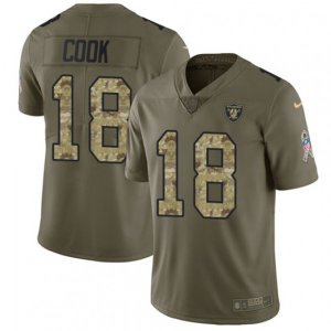 Oakland Raiders #18 Connor Cook Limited Olive Camo 2017 Salute to Service NFL Jersey