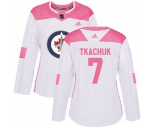 Women Winnipeg Jets #7 Keith Tkachuk Authentic White Pink Fashion NHL Jersey
