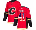 Calgary Flames #41 Mike Smith Authentic Red USA Flag Fashion Hockey Jersey