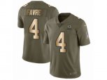 Green Bay Packers #4 Brett Favre Limited Olive Gold 2017 Salute to Service NFL Jersey