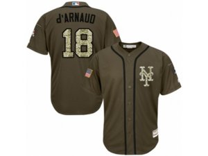 New York Mets #18 Travis d\'Arnaud Authentic Green Salute to Service MLB Jersey